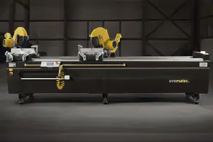 SCIE À DOUBLE COUPE D’ONGLET POUR PROFILS EN ALUMINIUM EVOG IIA