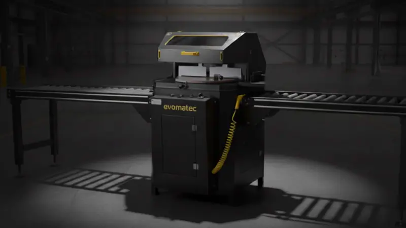 SCIE À ONGLET À REMONTÉE AUTOMATIQUE POUR PROFILÉS EN ALUMINIUM EVO G 450 ECO