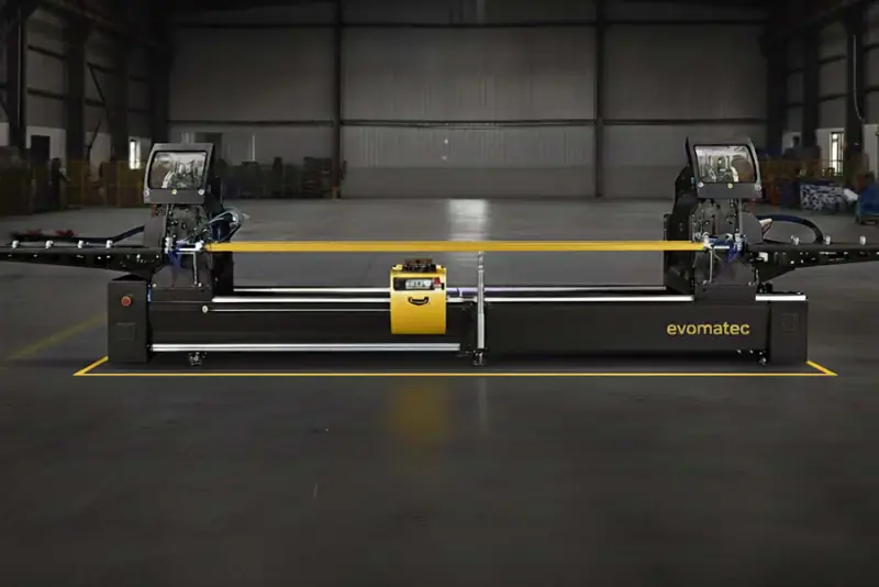 OTOMATİK ALÜMİNYUM PROFİLLER İÇİN ÇİFT KAFA GÖNYE KESME MAKİNASI EVOG VR